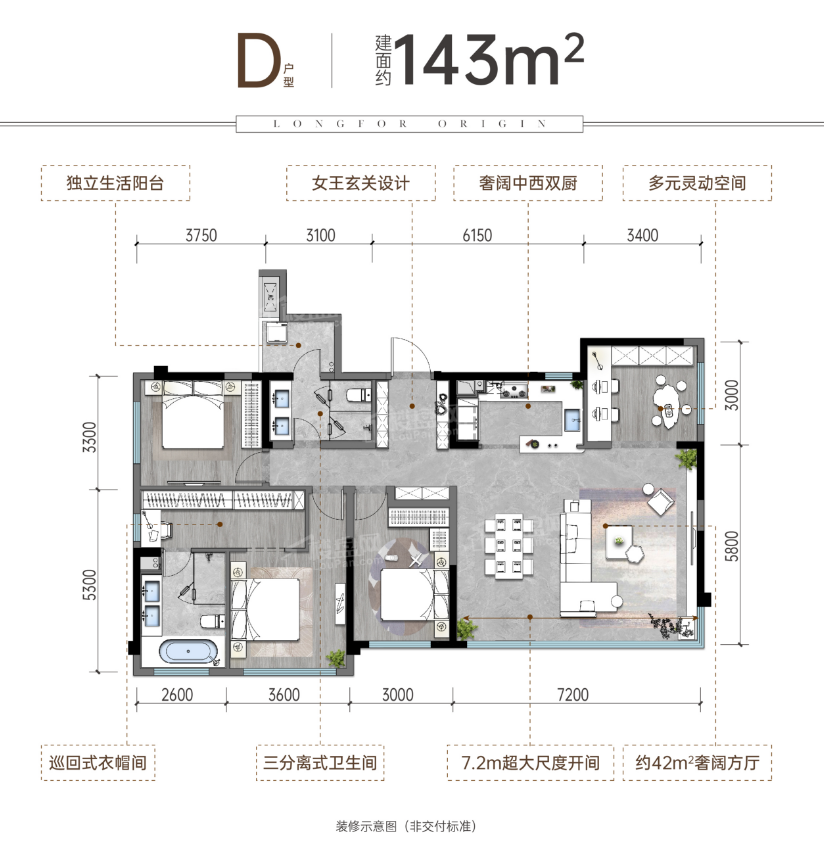 贵阳龙湖天曜4室2厅2卫户型图-贵阳楼盘网