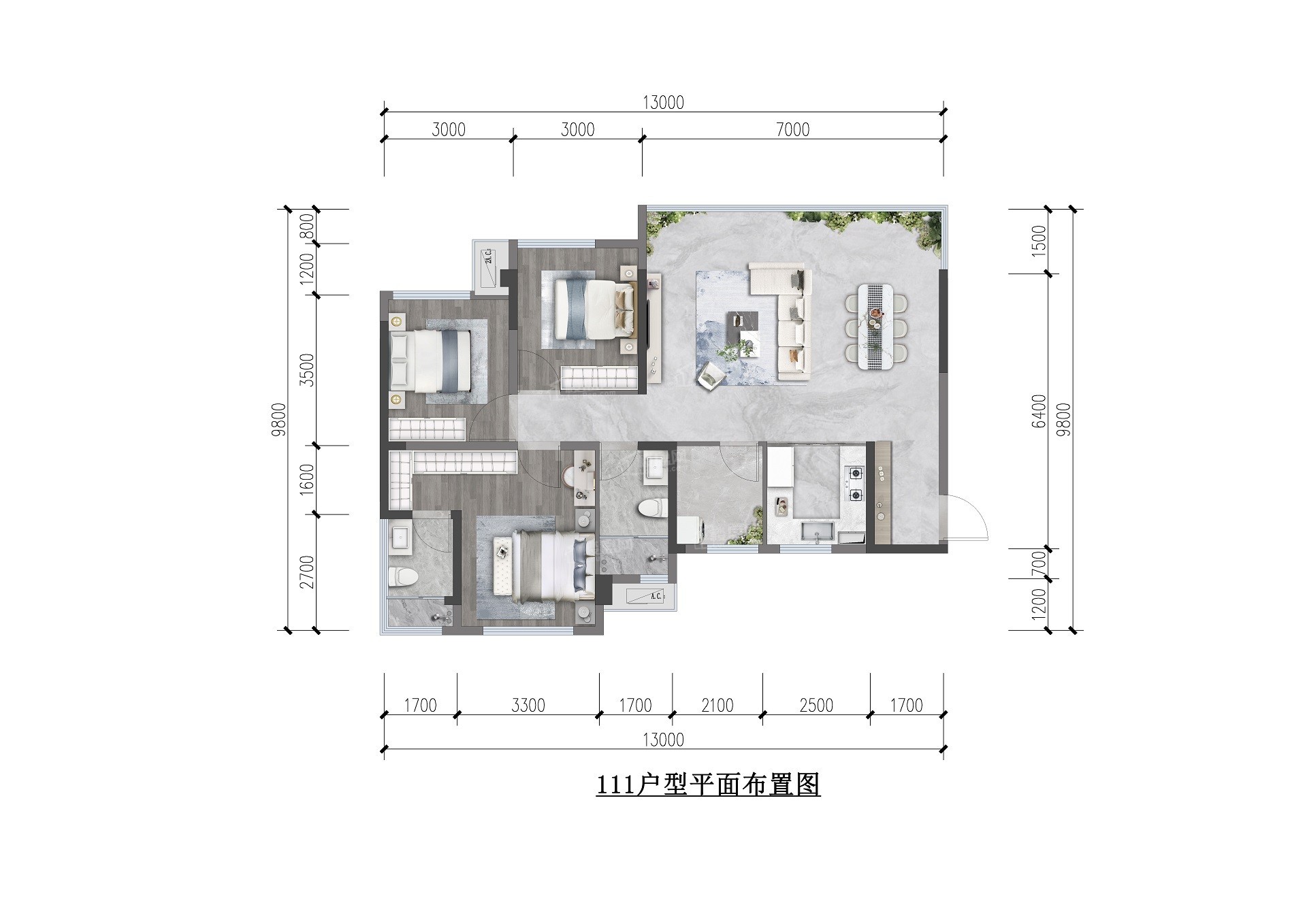 绵阳邦泰臻境4室2厅2卫户型图-绵阳楼盘网
