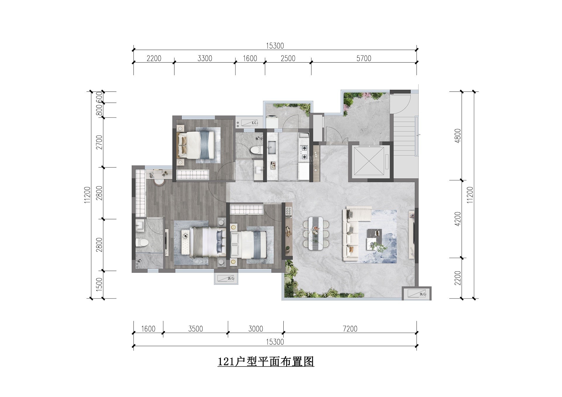 绵阳邦泰臻境4室2厅2卫户型图-绵阳楼盘网