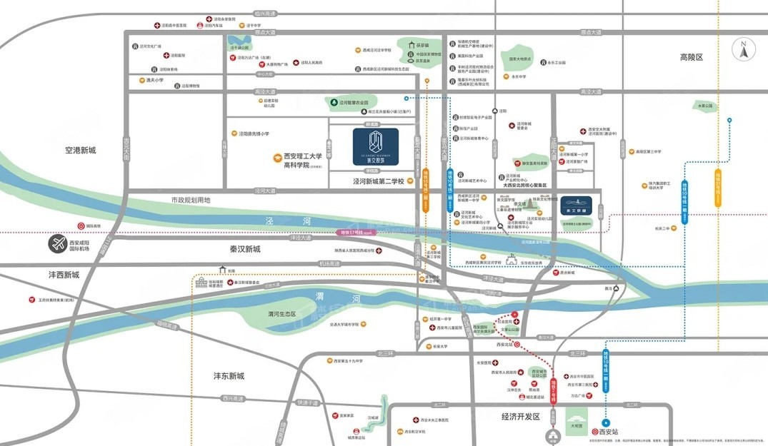 陕建崇文观筑位置图