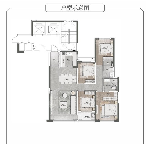 长沙华润置地长沙润府4室2厅2卫户型图-长沙楼盘网