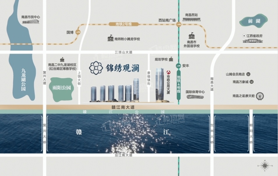 市政锦绣观澜位置图