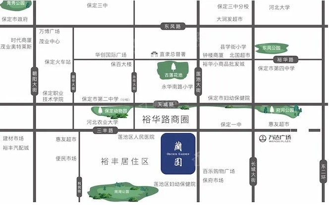 绿城·保定蘭园位置图