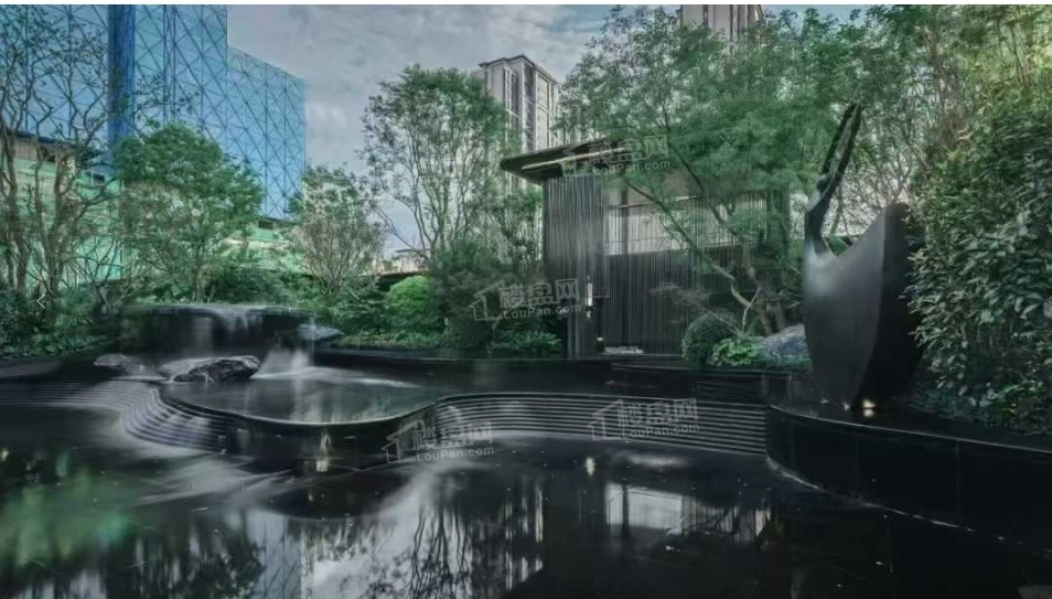 绿城柳畔听澜实景图