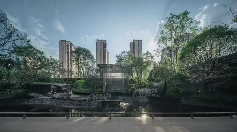 绿城柳畔听澜实景图