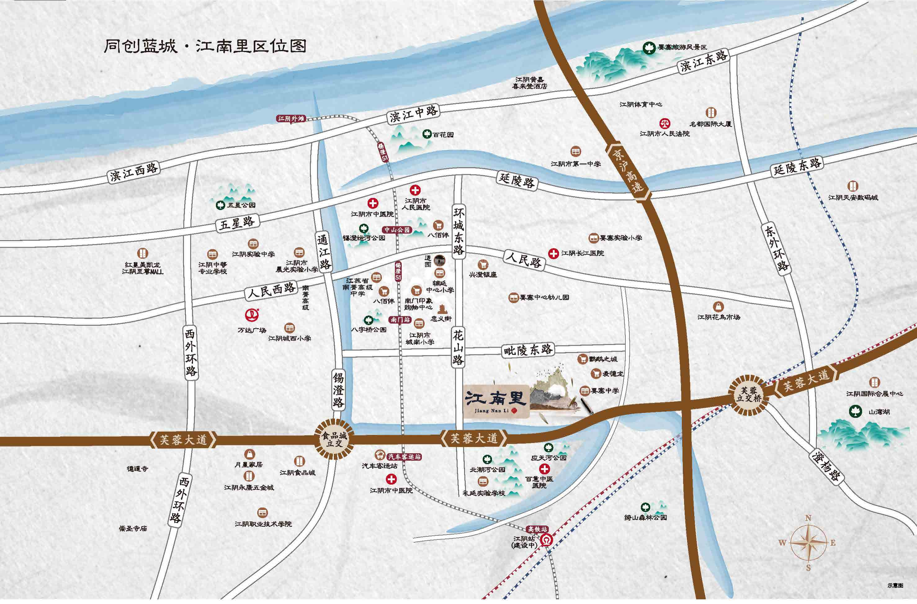 蓝城江南里位置图