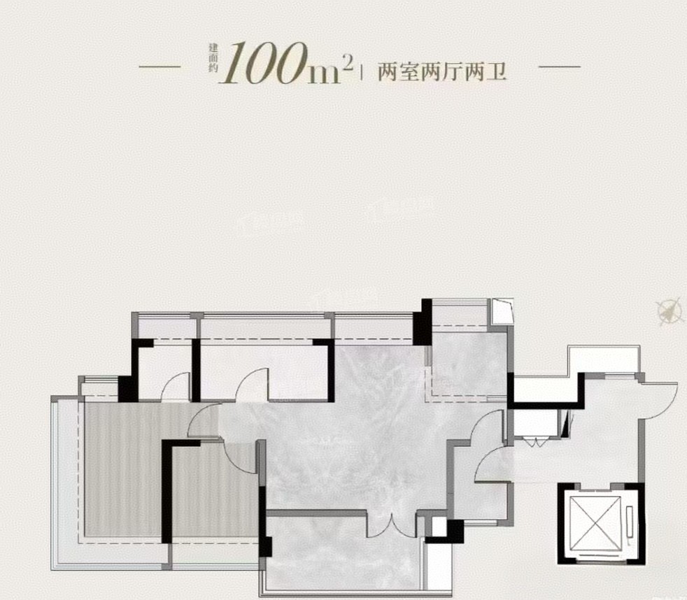 广州越秀阅璟台3室2厅2卫户型图-广州楼盘网