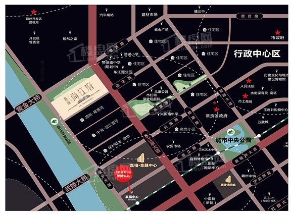 赣州章江畔的商铺嘉福尚江府怎么样位置好吗