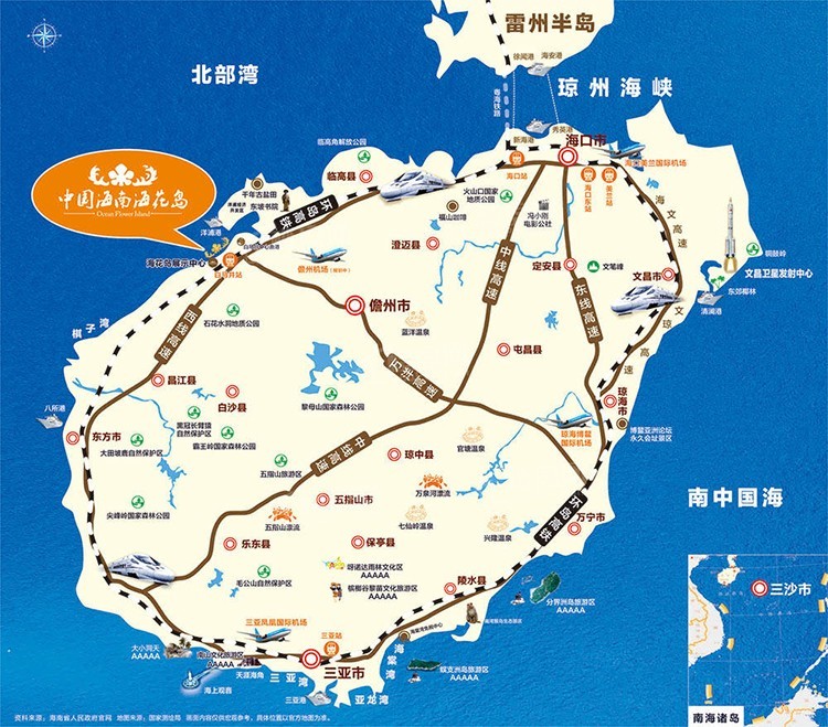 海口海花岛地图全图图片