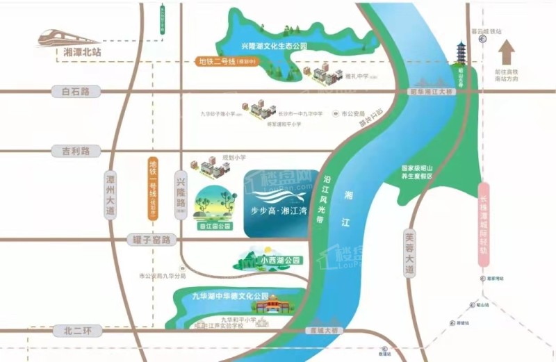 步步高湘江湾区位交通图
