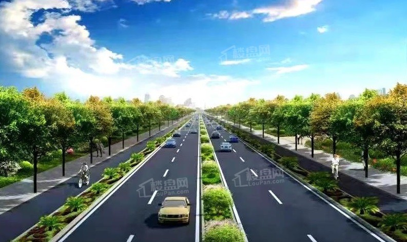 金村大道4条横向道路相交设计道路红线宽度为36米采用四幅路断面双向