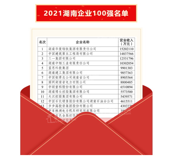 2021湖南企业100强名单