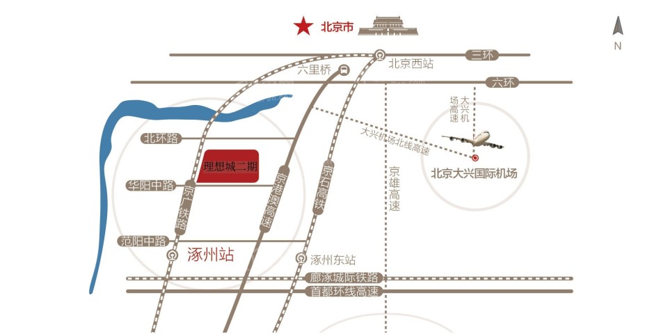 涿州理想城二期区位图