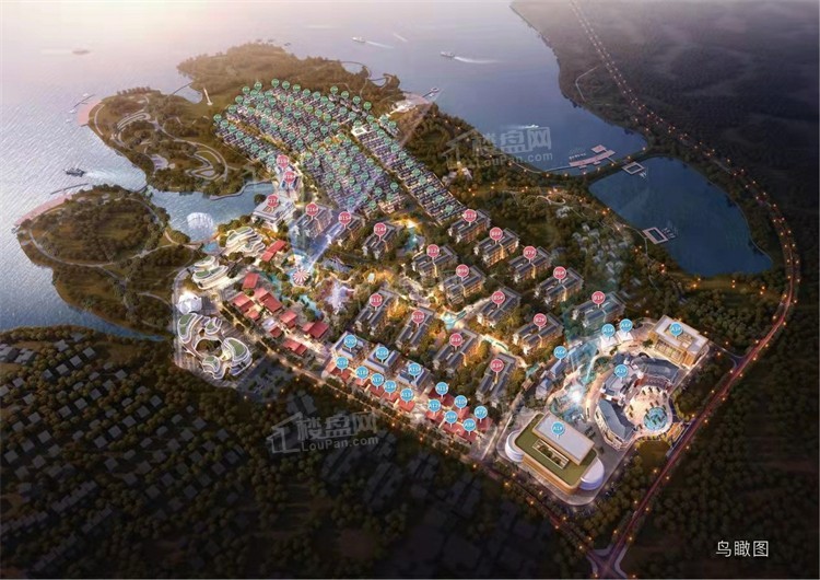 万宁巧克力小镇,约3800亩馨湖,亲水系园林景观,建筑融合湖山自然景观