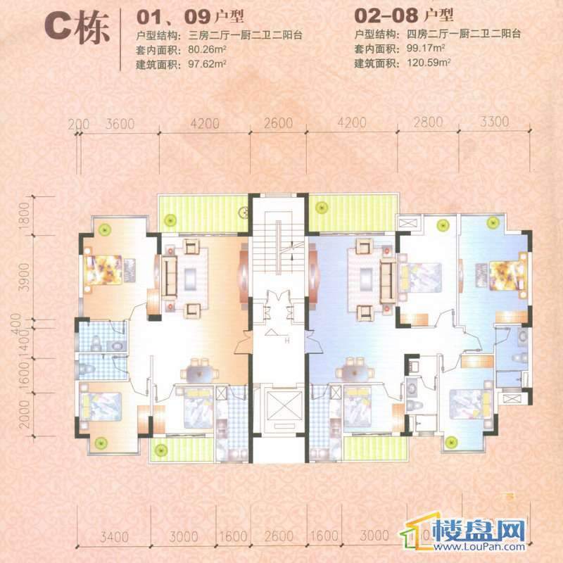  凤凰白龙新城C栋01、09/02-08户型3 户型图