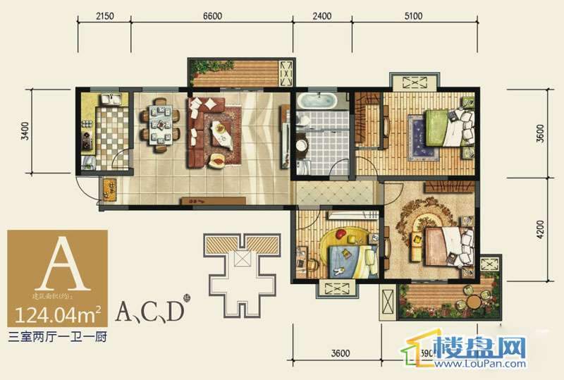 五龙汤花园户型图