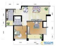 圣泉流云二期观云邸1号楼A户型2室2厅1卫1厨