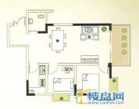 溪城华府H户型图2室2厅1卫1厨