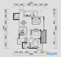 都市道1号H户型3室2厅2卫1厨