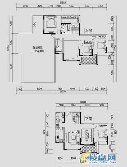 都市道1号J户型4室2厅3卫1厨