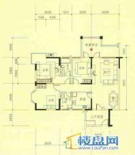 广信四季家园二期标准层A1户型3室2厅2卫1厨