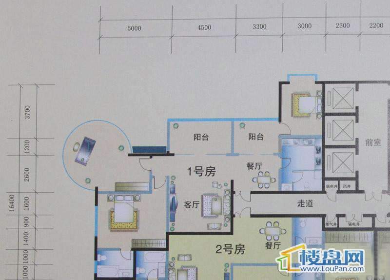 花样年华1号房户型2室2厅2卫1厨