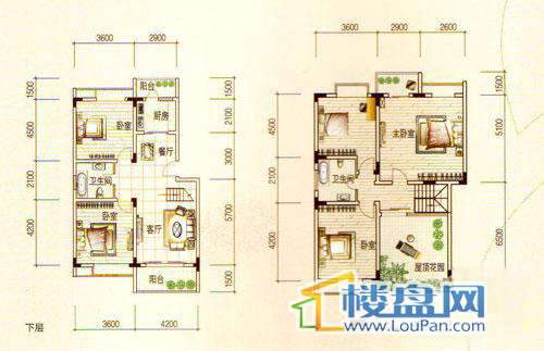 宏业康馨园1-7栋顶层跃层5室2厅2卫1厨