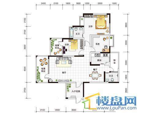 世纪南山C栋C户型3室1厅2卫1厨