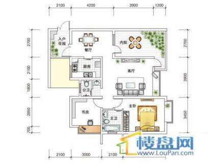 世纪南山D栋D户型2室1厅2卫1厨