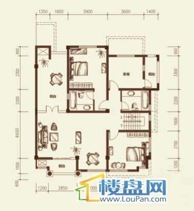 银地班芙小镇观景叠加别墅二层6室4厅4卫1厨