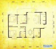 华颐蓝天E2户型3室2厅2卫1厨