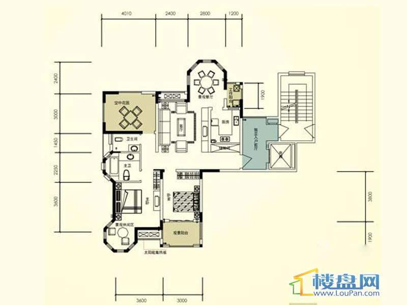 臣功新天地带空中花园 6号楼1单元1号房2室2厅2卫1厨