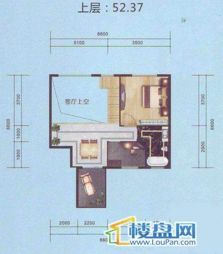 南湖郡四、五号楼三单元B户型跃式上3室2厅2卫1厨