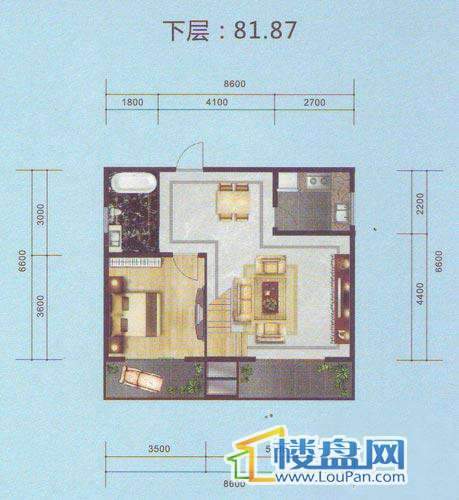 南湖郡四、五号楼三单元C户型跃层下3室2厅2卫1厨