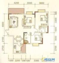 远大生态风景3、4号楼（33层）K1户型3室2厅2卫1厨