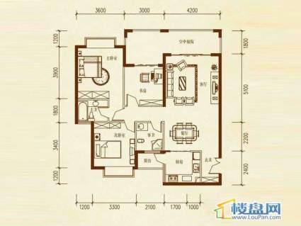 檀溪谷三栋B户型3室2厅2卫1厨