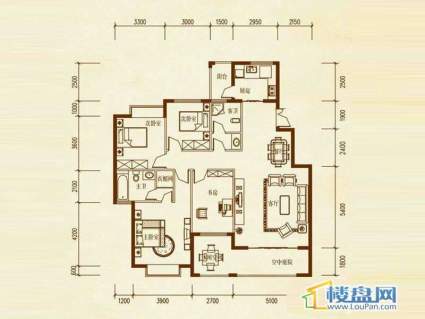 溪谷六栋A户型4室2厅2卫1厨