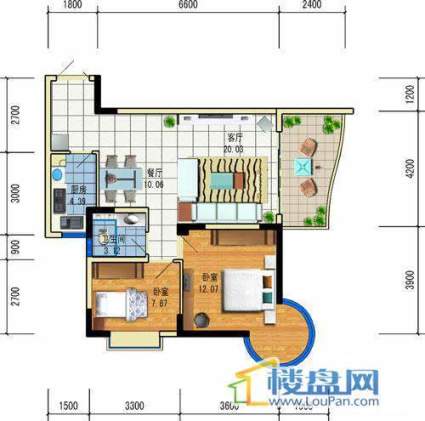 方源广场A2-6-4户型2室2厅1卫1厨