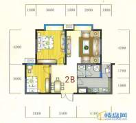 金元国际新城2b户型2室2厅1卫1厨