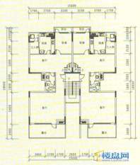 中天世纪新城三期叠拼 B5、B6四层平面图5室3厅3卫1厨