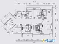 中天世纪新城三组团F2F3B户型4室3厅2卫1厨