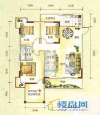 水锦花都F组团1B户型3室2厅1卫1厨