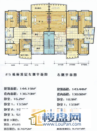 兰馨桂馥花园25栋标准层4室2厅2卫1厨