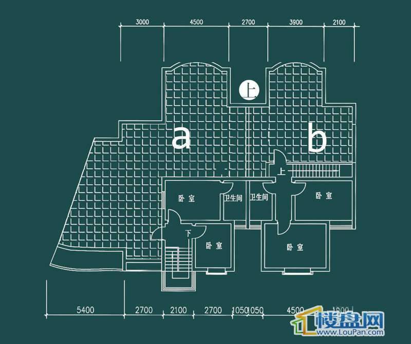 祥和家园三期嘉院C栋二单元A、B户型（跃层）-上层5室2厅3卫1厨