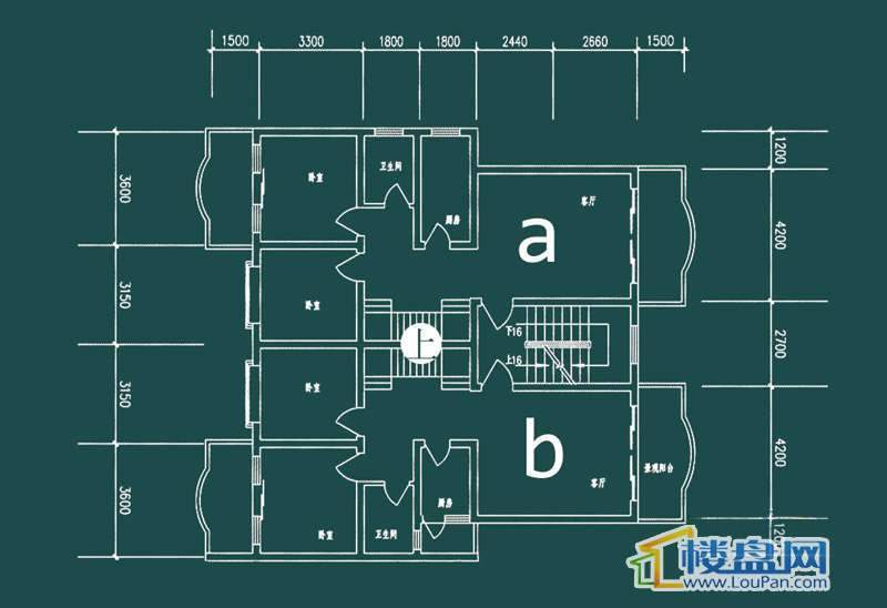 祥和家园三期嘉院D栋一单元A、B户型（跃层）-上层4室2厅2卫1厨