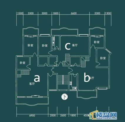 祥和家园三期嘉院E栋二单元A、B、C（跃层）下层4室2厅2卫1厨