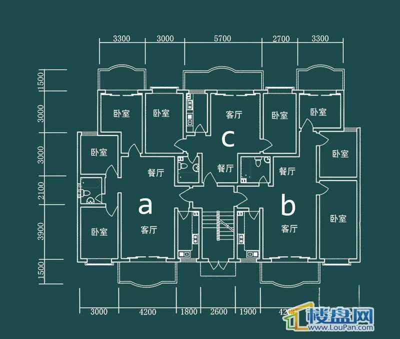 祥和家园三期嘉院E栋一单元A、B、C户型3室2厅1卫1厨