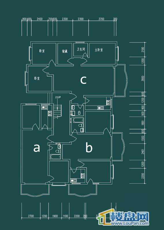 祥和家园三期嘉院F栋三单元A、B、C户型4室2厅2卫1厨