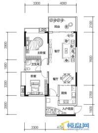 北京路1号2单元1号房户型2室2厅1卫1厨