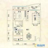 遵义城市广场A2户型2室2厅1卫1厨